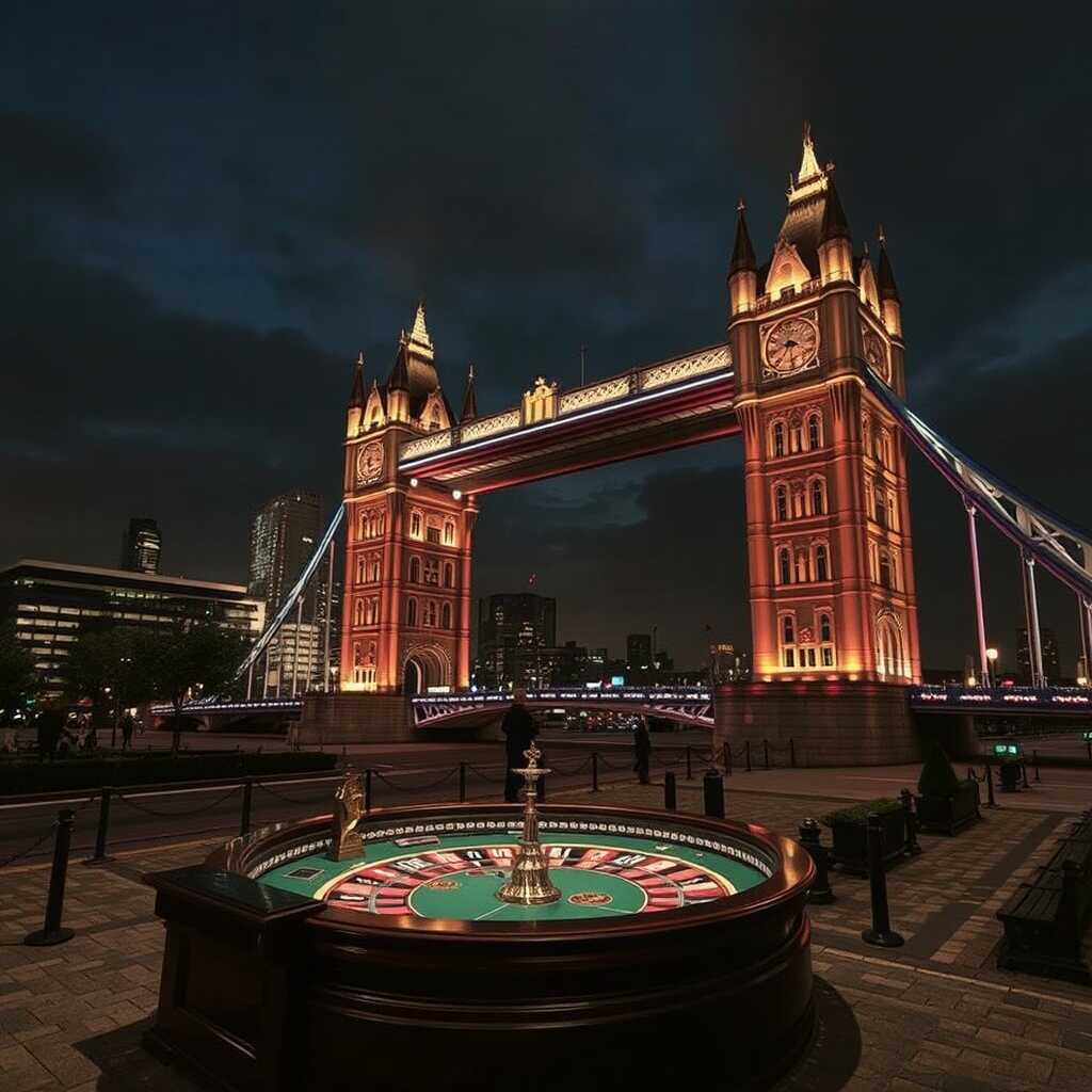 big ban in london near to a roulette casino table