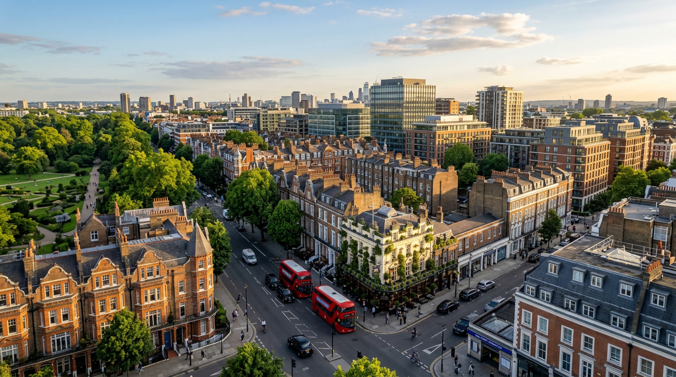 Impression of West London around Kensington and Knightsbridge, the area covered by this casino guide